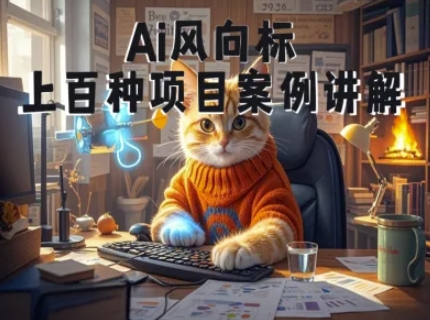 Ai风向标-附100种项目案例玩法-0基础小白到大神ai视频商业应用教学-灼光资源宝库