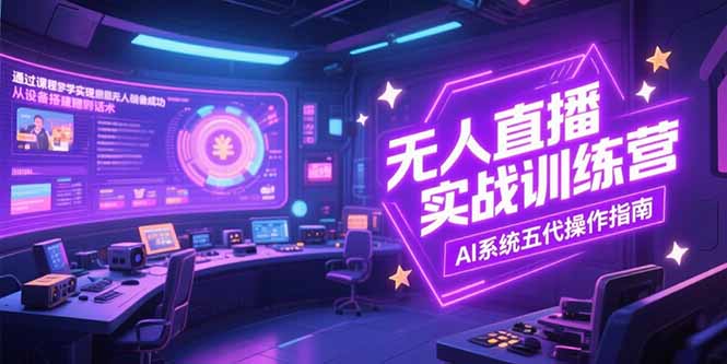 无人直播实操训练营，从设备搭建到话术，AI系统五代操作指南(7月更新-灼光资源宝库