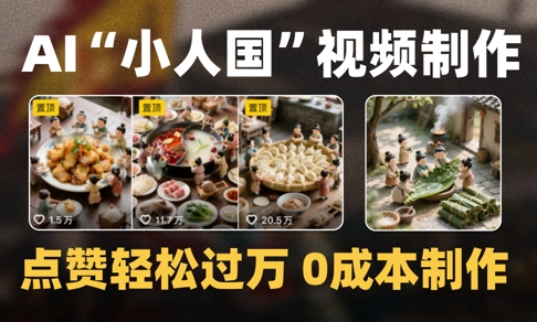 爆款1000W+播放微缩景观迷你小人国AI视频0成本制作全流程教学-灼光资源宝库