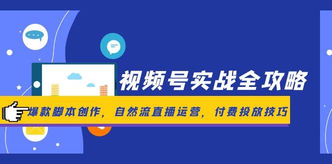 视频号实战全攻略,爆款脚本创作,自然流直播运营,付费投放技巧-灼光资源宝库