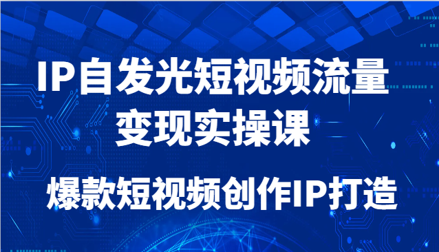IP自发光短视频流量变现实操课，爆款短视频创作IP打造-灼光资源宝库