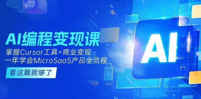 AI编程变现课：掌握Cursor工具+商业变现，一年学会MicroSaaS产品全流程-灼光资源宝库