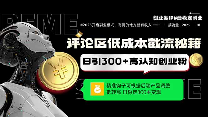 评论区低成本引流秘籍，精准钩子直击用户，单账号日增300+创业粉，日稳...-灼光资源宝库