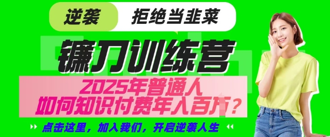 【网创项目终点站-镰刀训练营超级IP合伙人】25年普通人如何通过知识付费实现逆袭【揭秘】-灼光资源宝库