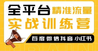 全平台精准流量实战训练营,百度微信抖音小红书SEO引流教程-灼光资源宝库