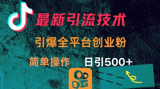 最新引流方法,引爆全平台的一个创业粉,简单操作日引300+-灼光资源宝库