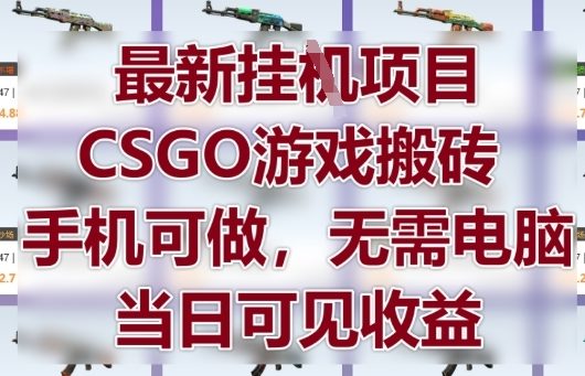 最新挂G项目，CSGO游戏搬砖，手机可做，无需电脑，当日见收益【揭秘】-灼光资源宝库