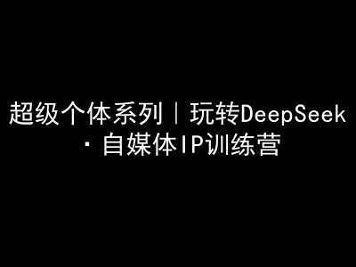 超级个体系列，玩转DeepSeek·自媒体IP训练营，deepseek教程-灼光资源宝库